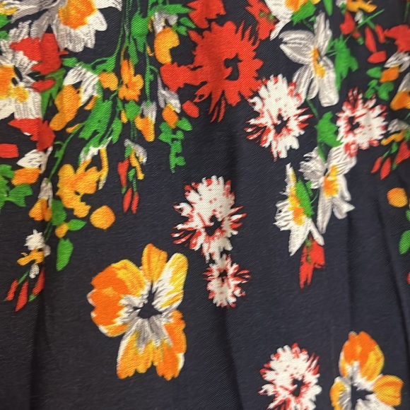 NWT - Love riche Maxi Navy Floral Print Skirt with Elastic Waist and Open Front - Picture 7 of 8